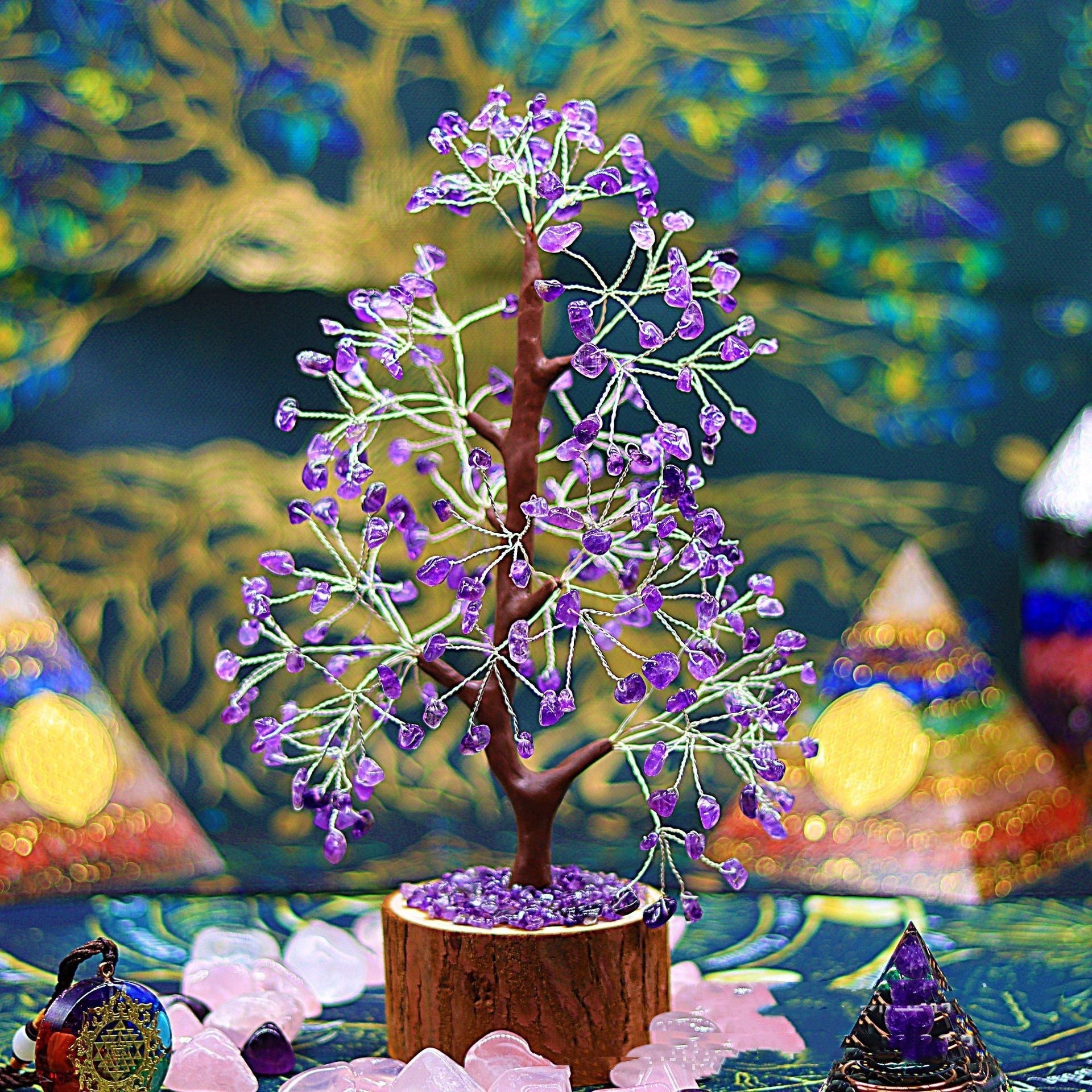 Arbre de Vie 7 Chakras en Pierres Naturelles pour la Sérénité - Biloria