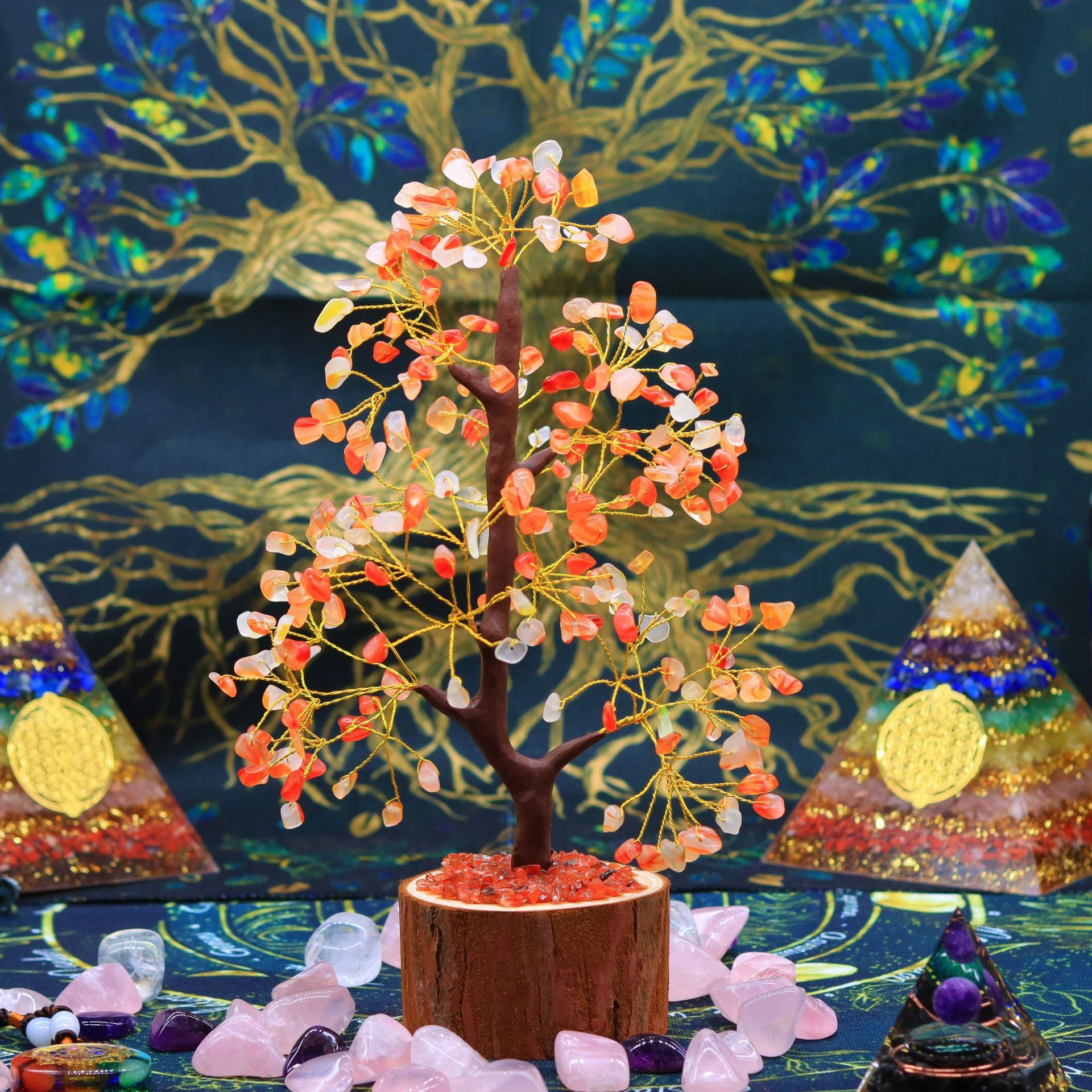Arbre de Vie 7 Chakras en Pierres Naturelles pour la Sérénité - Biloria