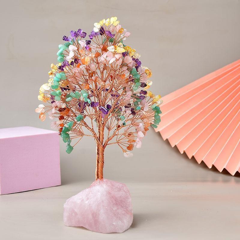 Arbre de Vie 7 Chakras Quartz Rose : amour & équilibre Feng Shui - Biloria