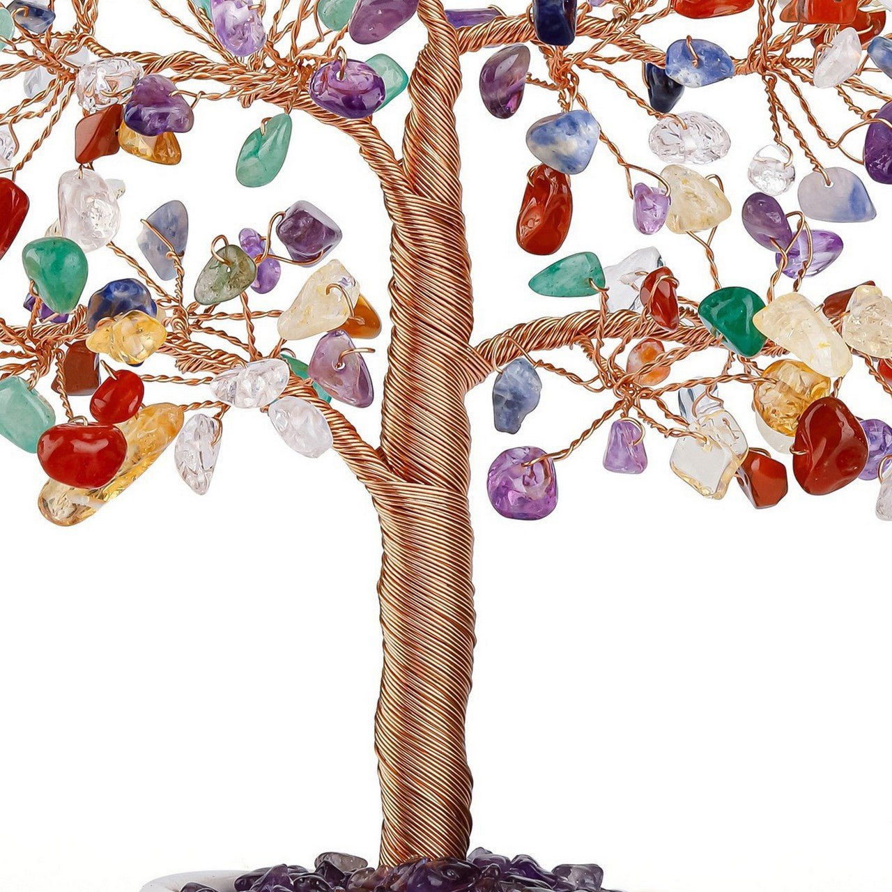 Arbre de Vie Apaisement 7 Chakras, Améthyste ou Quartz Rose - Biloria