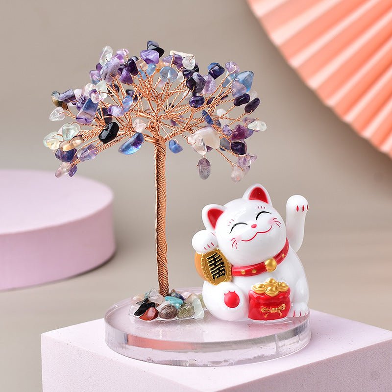 Arbre de Vie Chance – Maneki-neko & Pierres Naturelles - Biloria