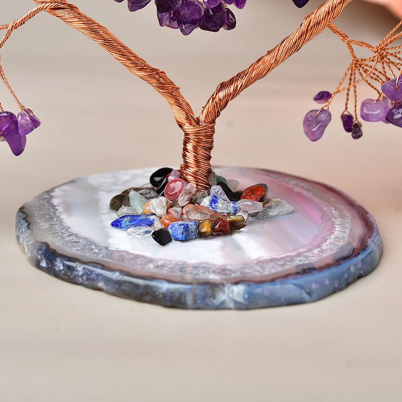 Arbre de Vie Cœur Améthyste pour Amour et Spiritualité - Biloria