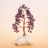Arbre de Vie en Pierres Naturelles 20 cm sur Base Quartz Clair - Biloria