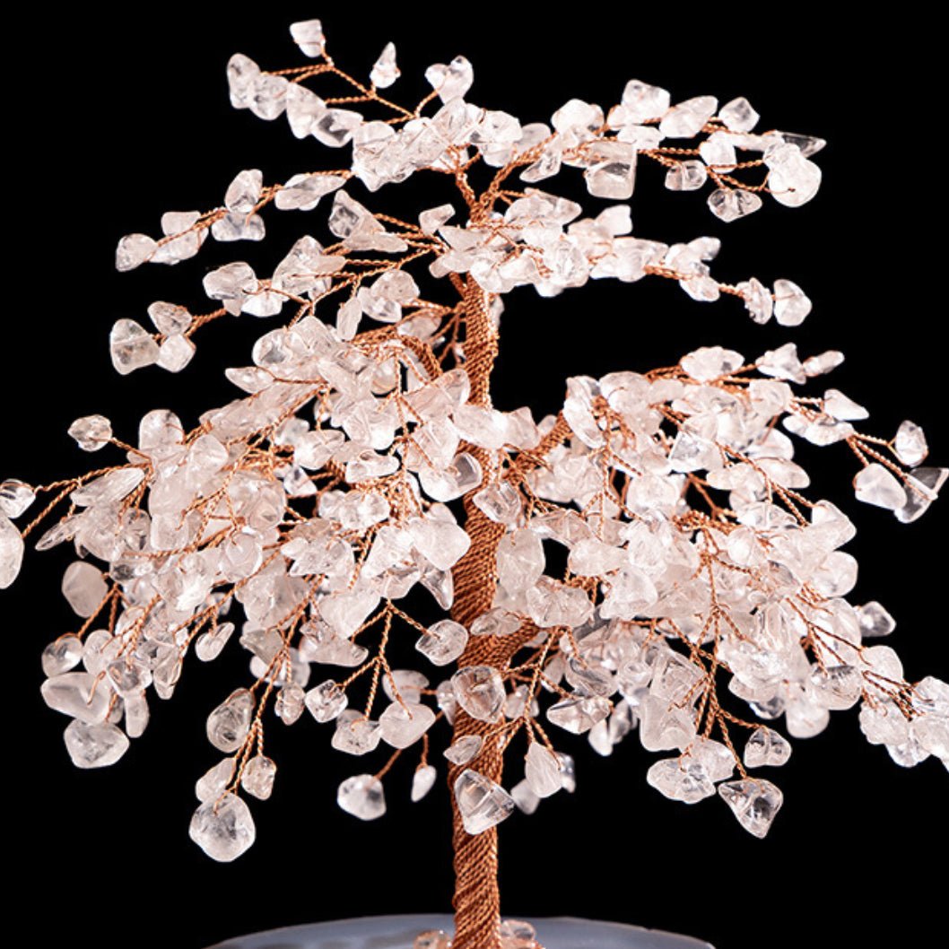 Arbre de Vie en Quartz Clair 25 cm Santé et Réussite Déco Bureau - Biloria