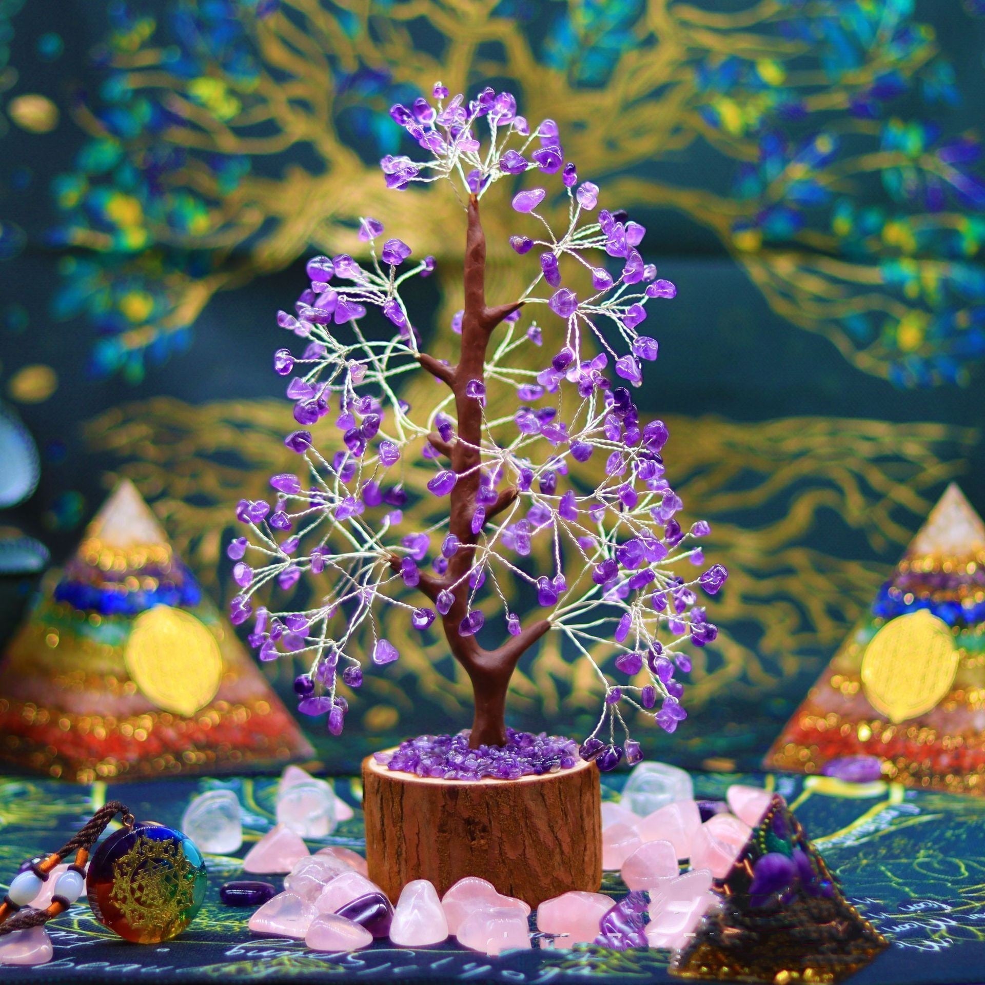 Arbre de Vie Pierres 7 Chakras Déco Bureau Tendance - Biloria