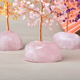Arbre de Vie Plaisir sur Quartz Rose – Fait Main 15 cm - Biloria