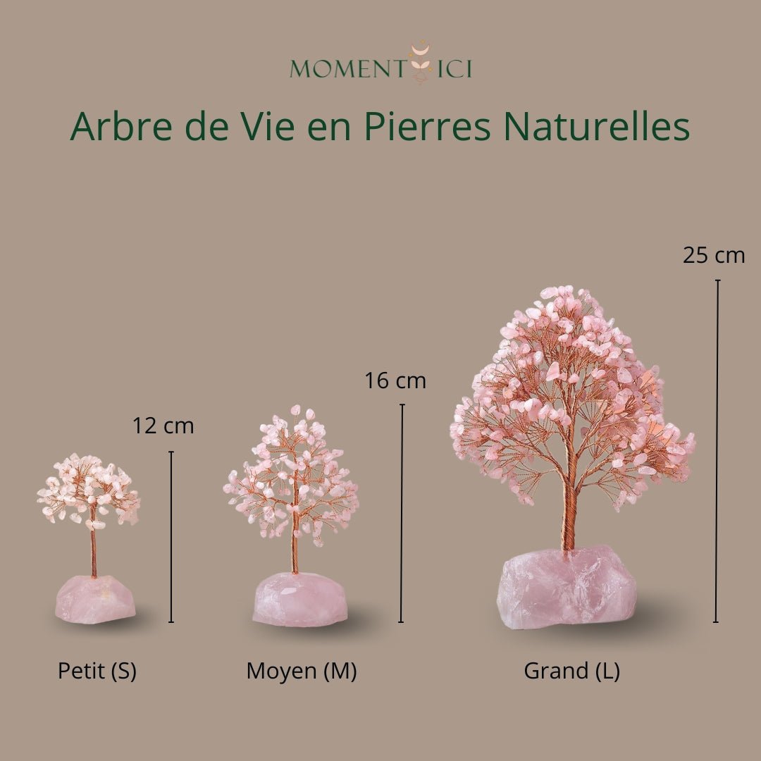 Arbre de Vie Quartz Rose pour Méditation et Recentrage - Biloria