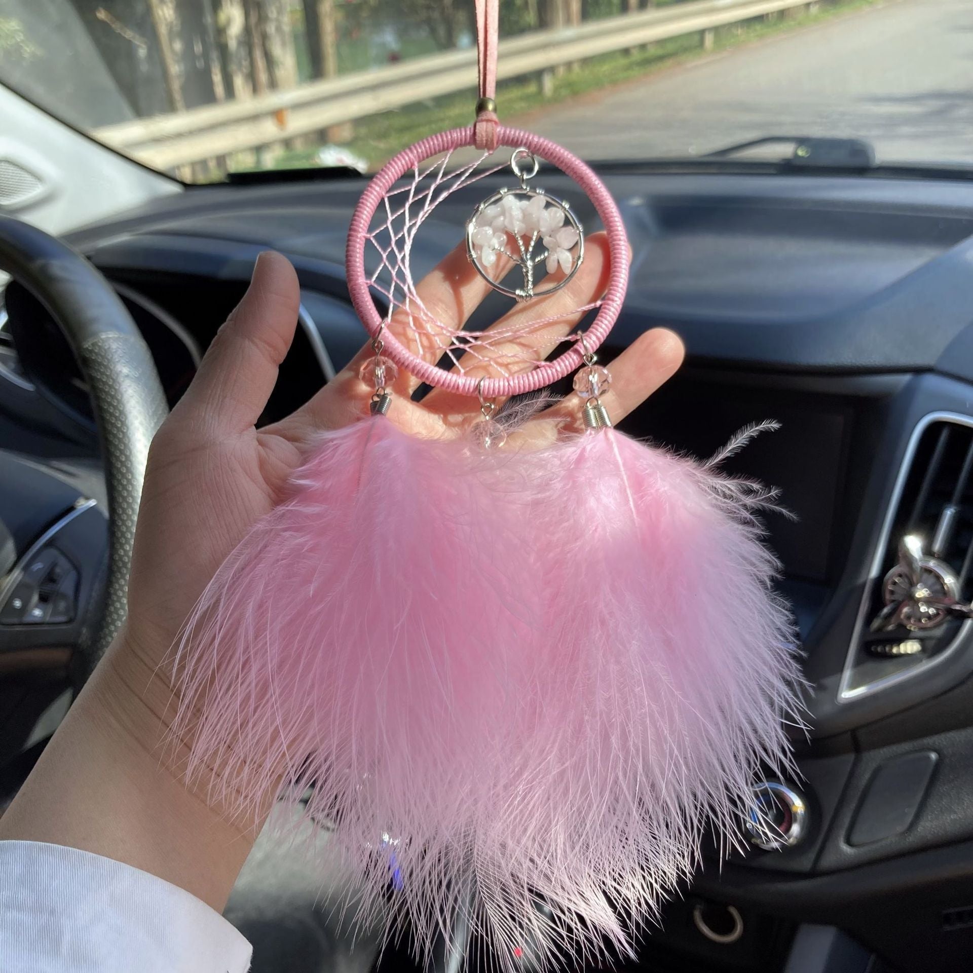 Attrape Rêve Arbre de Vie Nature en Pierres Naturelles pour Voiture - Biloria