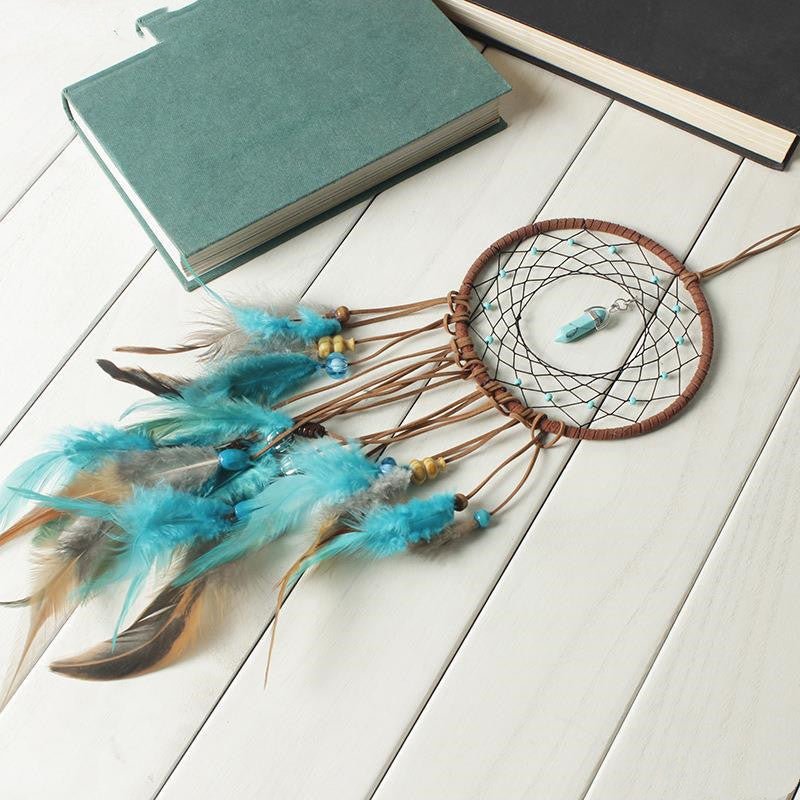 Attrape Rêve Artisanal Turquoise pour Sommeil Réparateur - Biloria