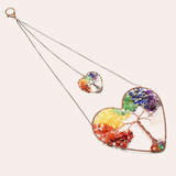 Attrape-rêve Cœur Arbre de Vie 7 Chakras déco tendance - Biloria