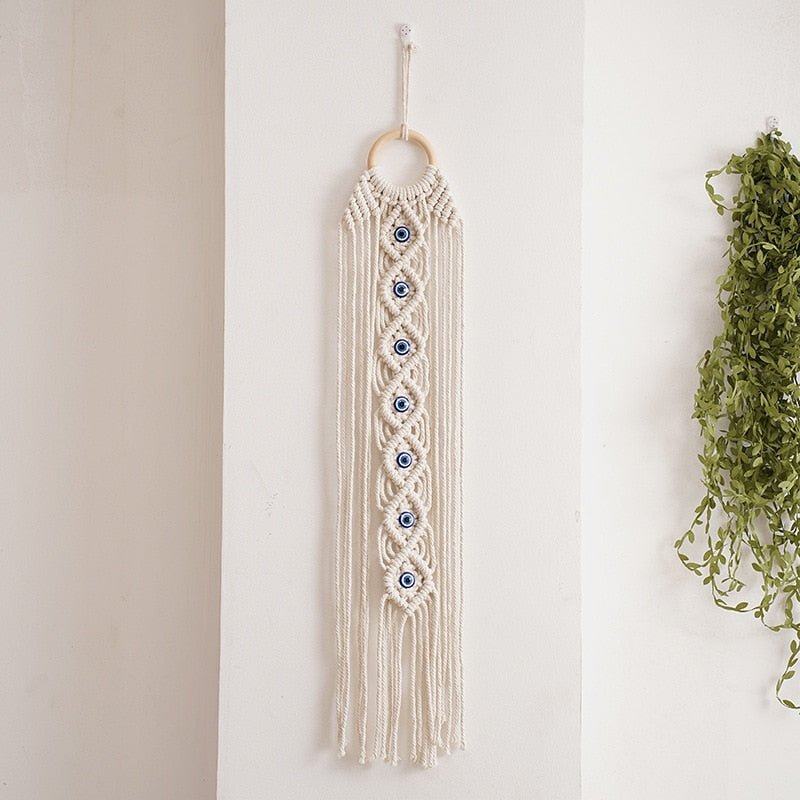 Attrape Rêve Macramé Bouclier Romantique Mauvais Œil - Biloria