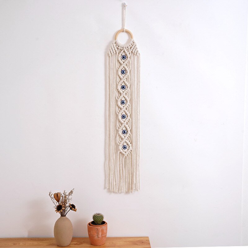Attrape Rêve Macramé Bouclier Romantique Mauvais Œil - Biloria