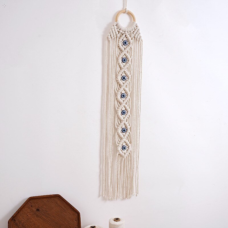 Attrape Rêve Macramé Bouclier Romantique Mauvais Œil - Biloria