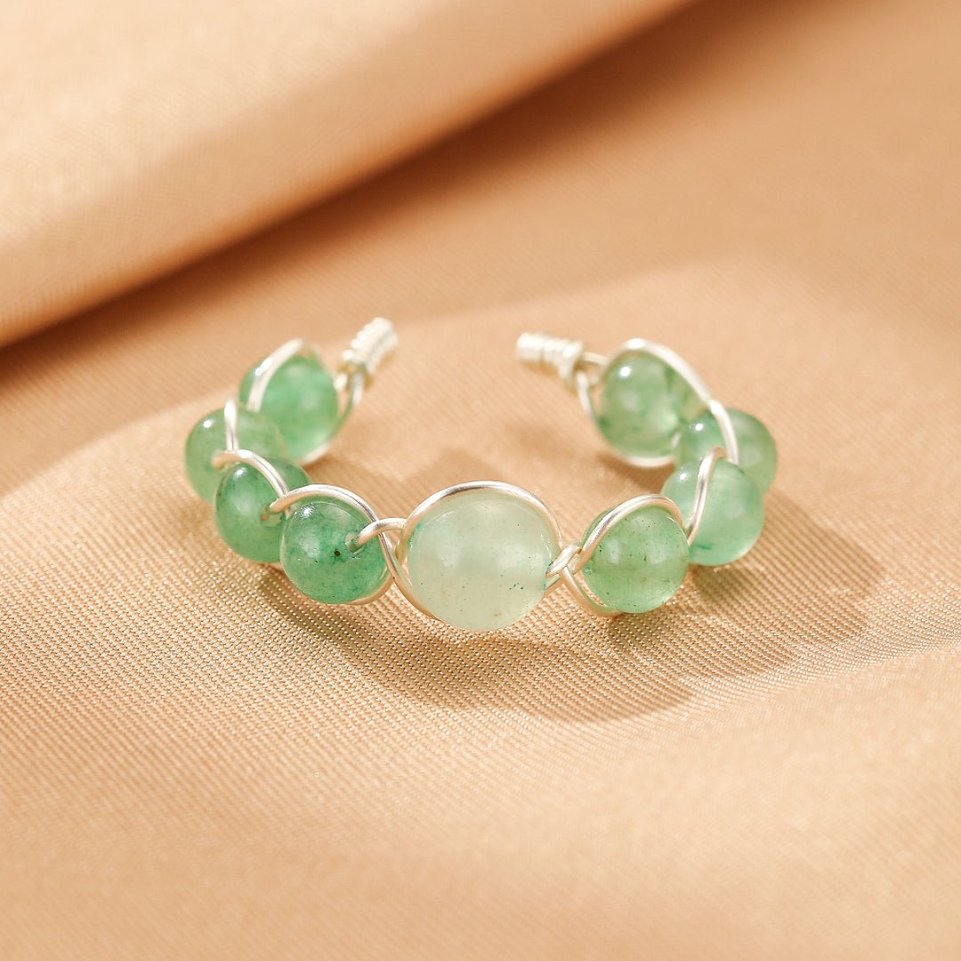 Aventurine Bague Ajustable Double Éclat Vert Bien-Être - Biloria