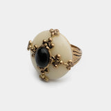 Bague Agate Noire Fleur de Lys – Bijou Spirituel Protecteur - Biloria