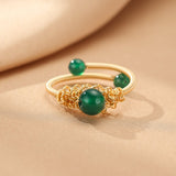 Bague Agate Verte Ajustable – Pierre de Vitalité - Biloria