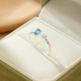 Bague Aigue Marine Ajustable Argent S925 Sérénité - Biloria
