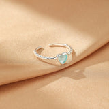 Bague Aigue-marine ajustable Argent S925 – Sérénité - Biloria