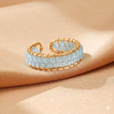 Bague Aigue marine ajustable pour apaiser votre intérieur - Biloria