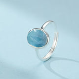 Bague Aigue Marine Argent 925 – Bijou Minimaliste Océan de Givre - Biloria