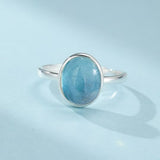 Bague Aigue Marine Argent 925 – Bijou Minimaliste Océan de Givre - Biloria