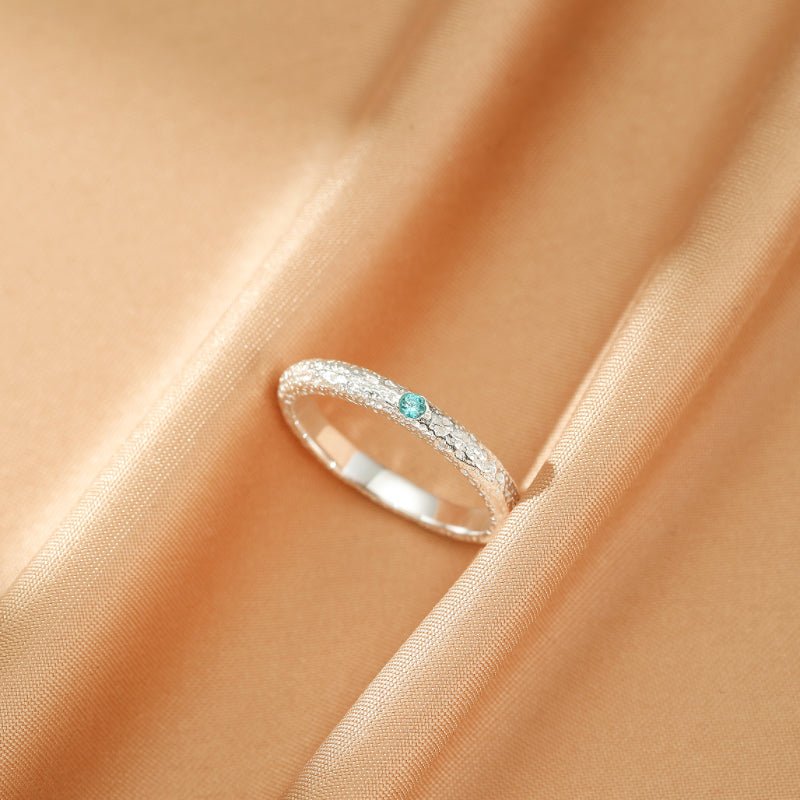 Bague Aigue Marine Argent 925 Taille Réglable 3mm Pierre Naturelle - Biloria