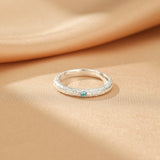 Bague Aigue Marine Argent 925 Taille Réglable 3mm Pierre Naturelle - Biloria
