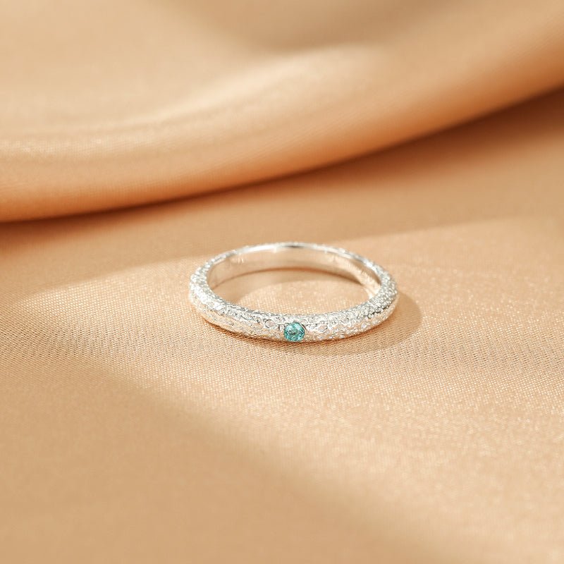 Bague Aigue Marine Argent 925 Taille Réglable 3mm Pierre Naturelle - Biloria