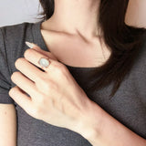 Bague Aigue Marine Argent Plaqué Or, Bijou Apaisant pour la Sérénité - Biloria