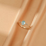 Bague Aigue marine Argent Plaqué Or – Bijou Sérénité Océan - Biloria