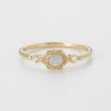 Bague Aigue Marine Aura Marine Argent Plaqué Or : apaisement et pureté - Biloria