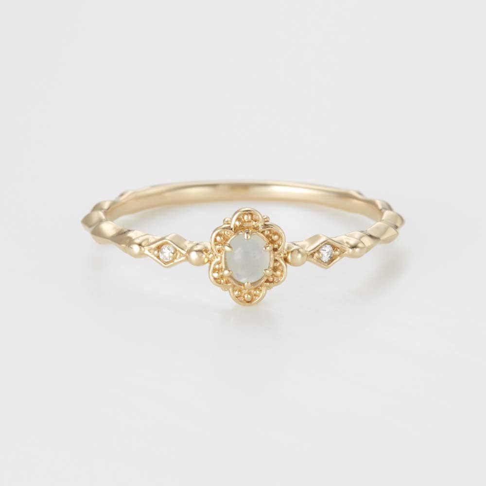 Bague Aigue Marine Aura Marine Argent Plaqué Or : apaisement et pureté - Biloria