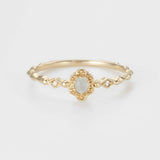 Bague Aigue Marine Aura Marine Argent Plaqué Or : apaisement et pureté - Biloria