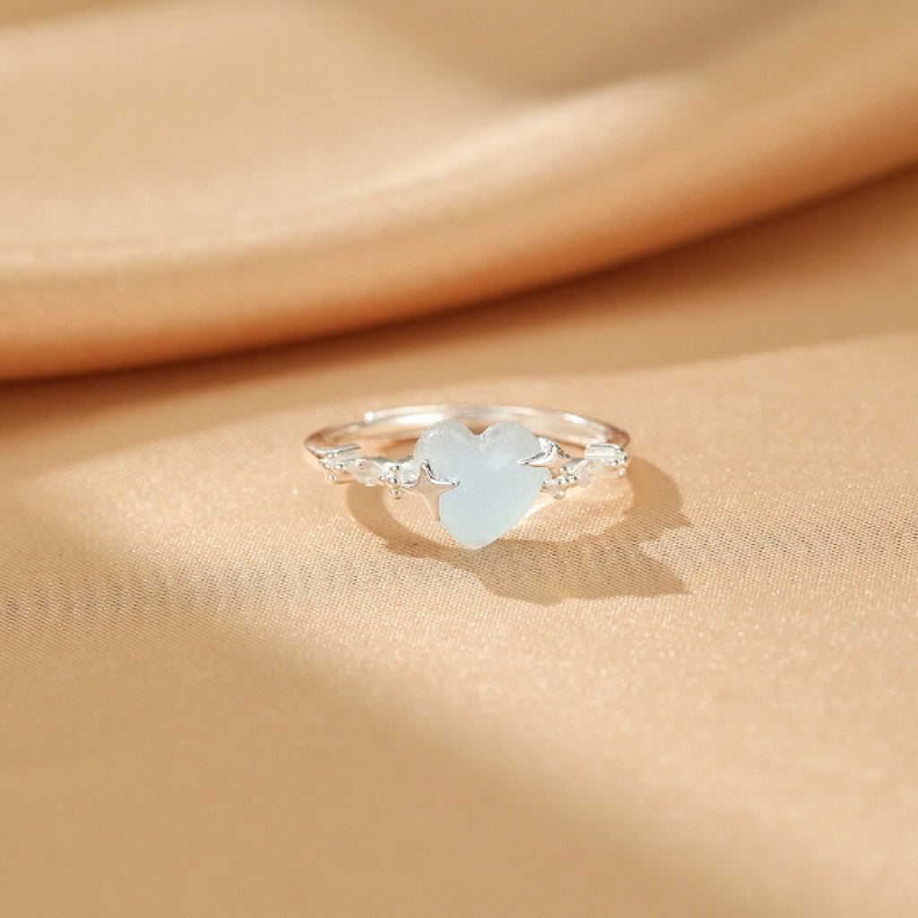 Bague Aigue-marine Cœur Étoilé en Argent 925 - Biloria