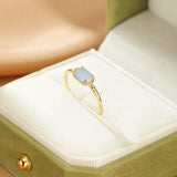 Bague Aigue Marine en Argent Plaqué Or – Bijou Sérénité - Biloria