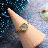 Bague Aigue Marine Labradorite Rêve Bleu Argent Plaqué Or - Biloria