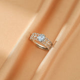 Bague Aigue Marine Perle Océan Argent 925 Ajustable - Biloria