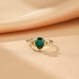 Bague Ailes Précieuses avec Émeraude en Argent 925 - Biloria