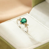Bague Ailes Précieuses avec Émeraude en Argent 925 - Biloria