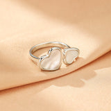 Bague Ajustable Nacre Cœurs – Cadeau Femme Amour - Biloria