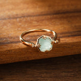 Bague Amazonite Cristal de Roche Réversible - Danse des Étoiles - Biloria