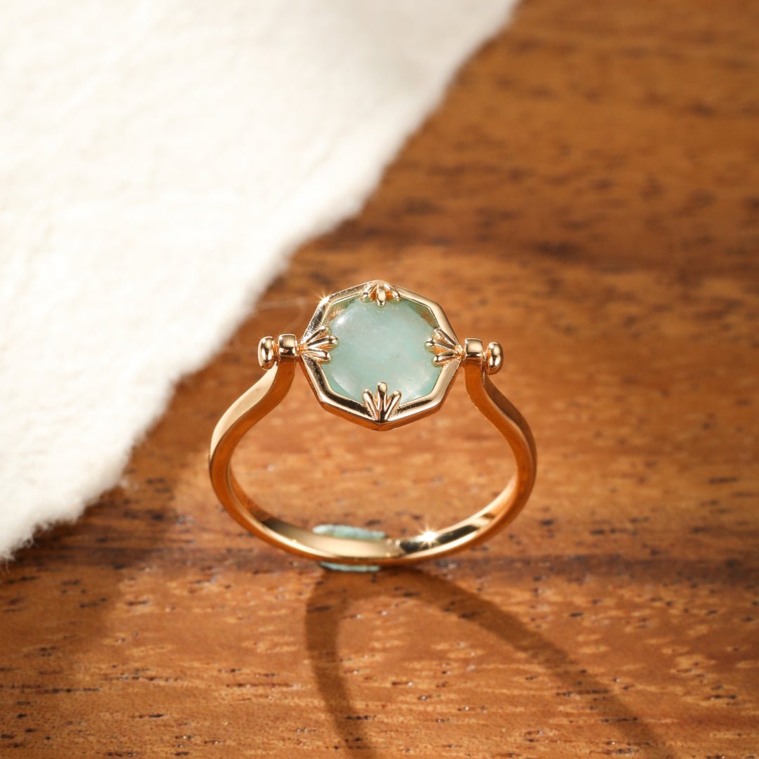 Bague Amazonite Cristal de Roche Réversible - Danse des Étoiles - Biloria