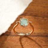 Bague Amazonite Cristal de Roche Réversible - Danse des Étoiles - Biloria