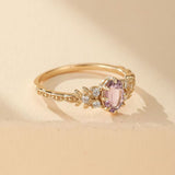 Bague Améthyste en Argent Plaqué Or pour Sérénité - Biloria