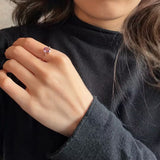 Bague Améthyste Violette en Argent Plaqué Or 14K - Biloria