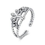Bague Arbre de Vie Feuillage Éclatant en Argent 925 et Zircon - Biloria