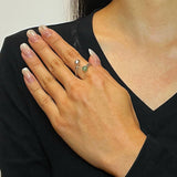Bague Aventurine Argent 925 Martelé – Porte-Bonheur & Bien-Être - Biloria