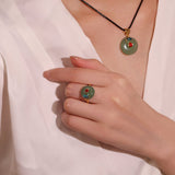 Bague Aventurine avec Nuage et Perles Symboliques - Biloria