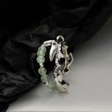 Bague Aventurine Bambou Argent 925 Ajustable - Cadeau Nature - Biloria