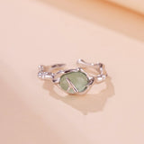 Bague Aventurine Bambou Argent Ajustable Force Sérénité - Biloria